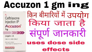 l Accuzon 1gm injection  Ceftriaxone injection ip 1000 mg hindi 💉 [upl. by Eiramyllek]