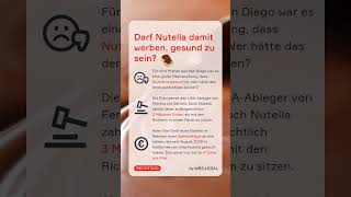 Überraschung Nutella ist ungesund 😱​ Kann man deswegen klagen  WBSLEGAL shorts [upl. by Armmat]