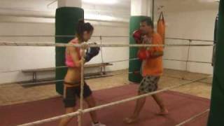 Boxing sparring for funwoman vs man [upl. by Nwonknu]