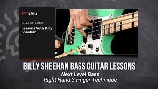 Billy Sheehan Guitar Lesson  Right Hand 3 Finger Technique  JamPlay  TrueFireTV [upl. by Delly]