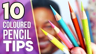 10 TIPS TO IMPROVE AT DRAWING  Coloured Pencil Tips [upl. by Sitoel95]