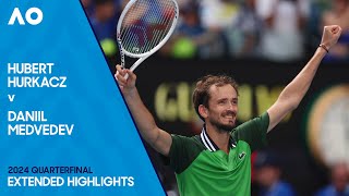 Hubert Hurkacz v Daniil Medvedev Extended Highlights  Australian Open 2024 Quarterfinal [upl. by Rebane]