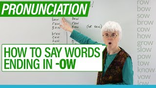 English Pronunciation How to say words ending with OW grow cow slow now [upl. by Teirrah]