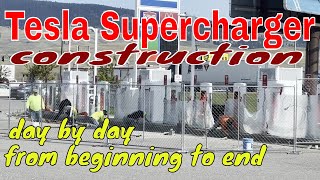 Tesla Supercharger construction Wye MT day by day construction of Tesla V3 250kW Supercharger [upl. by Narcis]