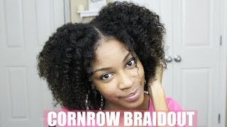 Cornrow Braid Out on Natural Hair [upl. by Pamela335]