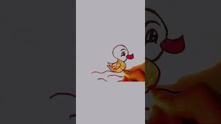 Easy duckling drawing  Cute Cartoon duckling drawing using S  shorts art drawing easydrawin [upl. by Tletski]