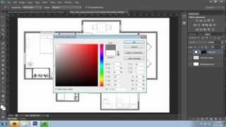 Adobe Photoshop  Rendering a Floor Plan  Part 2  Walls and Layers  Brooke Godfrey [upl. by Nyvek]