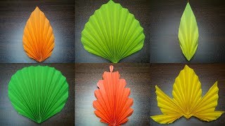 6 EASY PAPER FANFOLDED LEAF PATTERNS [upl. by Yenrab34]