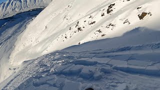 Snowboarder Caught and Carried in Avalanche  Turnagain Pass AK 02022024 [upl. by Dillie488]