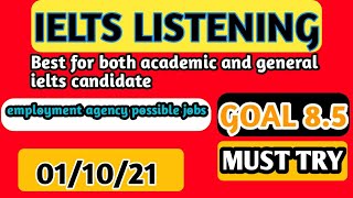 Cambridge ielts listening practice test with answer script employment agency  possible jobs [upl. by Girish953]