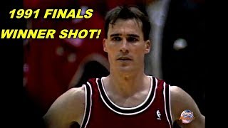 John Paxson Championship Winner Shot in 1991 NBA Finals [upl. by Tandi505]