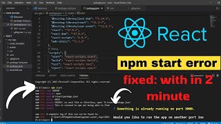 npm start errors npm ERR code ENOENT  Something is already running on port 3000 [upl. by O'Rourke329]