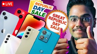 🔴Flipkart Republic Day Sale Live iPhone 14 iPhone 13 S21FE 5G Best Deals flipkartsale [upl. by Enrol146]