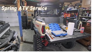 Can Am Outlander 850 Max XT and Commander Max XTP 1000R oil change and 2024 spring service [upl. by Lissi]