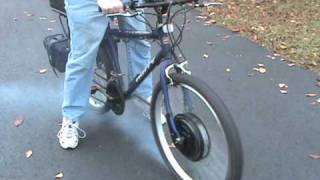 Crystalyte x5304 burnout on postwreck rebuilt electric bicycle  full viewwmv [upl. by Leile908]