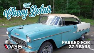 Will This 1955 Chevy Belair RUN AND DRIVE After 37 YEARS Parked In A Garage Day With Derek [upl. by Nonah]