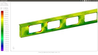 CalculiX  Beam With CutOuts FEA [upl. by Carrissa494]