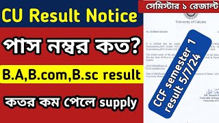 CU CCF semester 1 result notice 2024  CU semester 1 result date  semester 1 result published date [upl. by Pavier409]