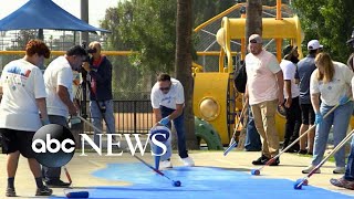 Los Angeles community aims to beat the heat with painting the pavement program  ABCNL [upl. by Favin]