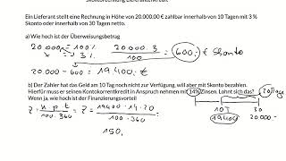 Skontorechnung Lieferantenkredit [upl. by Arriaes]
