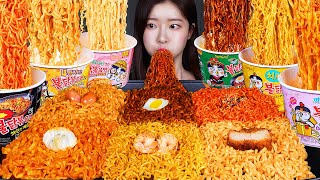 ASMR MUKBANG  6가지맛 불닭볶음면 🔥🐔 불닭종류별로 불닭파티 까르보 치즈 짜장불닭 먹방 KOREAN SAMYANG BULDAK RAMYUN ☆ 6 FLAVORS [upl. by Magdau456]