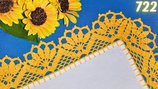 Puntilla de Margaritas o Girasoles a crochet 🌼🌻🏵️ 722 [upl. by Kyriako]