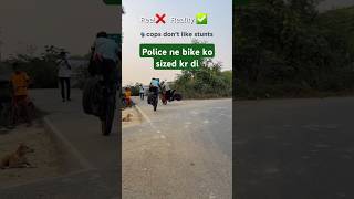 Police 🚨 ne bike🏍 ko sized kr di stunt bike race [upl. by Airamzul]