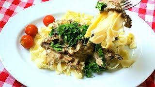 طريقة تحضير بيف استراجانوفbeef stroganoff من ألذ الأطباق 😋 [upl. by Lyman]