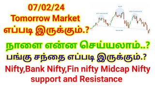 070224 நாளை Market எப்படி இருக்கும்  NiftyBankNiftyFin NiftySensex  Major SupportResistance [upl. by Renraw]