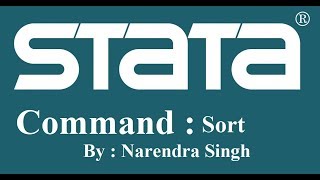 StataTutorial  Sort command StataForBeginners [upl. by Dronel]