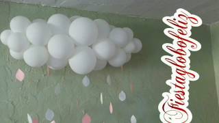 Como hacer una nube con globos para baby shower [upl. by Andree]