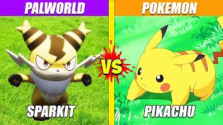 Sparkit Palworld vs Pikachu Pokemon  SPORE [upl. by Malin]