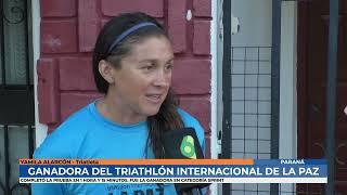 Yamila Alarcón  Ganadora del triatlón de La Paz en categoría Sprint [upl. by Algernon827]