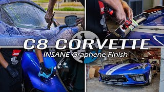 New C8 Corvette Elkhart Lake Blue  New Car Prep  Graphene Coating This Paint is INSANELY GLOSSY [upl. by Secundas737]