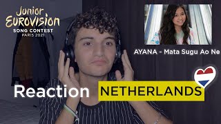 🇳🇱 REACTION THE NETHERLANDS  Ayana  Mata Sugu Aō Ne Junior Eurovision 2021 [upl. by Htinnek]