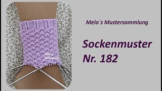 Sockenmuster Nr 182  Strickmuster in Runden stricken  Socks knitting pattern [upl. by Hosea]