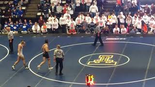 Davison’s Cal Stefanko defeats Brighton’s River Shettler at the 2019 MHSAA team wrestling state s [upl. by Tips]