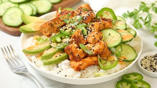 Spicy Salmon amp Rice Bowl  Healthy amp Delicious 15 Minute Meal [upl. by Anahoj]