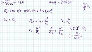 Kompensacja mocy biernej w obwodach RL Zadanie dotyczące obliczenia wartości kondensatora [upl. by Waltner]