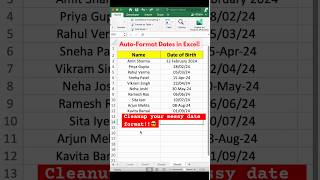 AutoFormat Dates in Excel Cleanup your messy date formats in Seconds ✌️ excel excelshorts [upl. by Adelric]