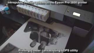 Printing 2 meter canvas using UDPS utility [upl. by Ahsaekal]