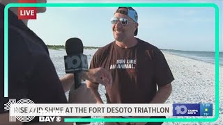 Athletes compete at the Fort DeSoto triathlon [upl. by Eelarac940]