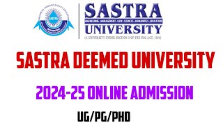 sastra deemed university admission 2024 sastra deemed university [upl. by Meggie]