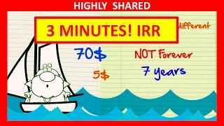 🔴 3 Minutes Internal Rate of Return IRR Explained with Internal Rate of Return Example [upl. by Eelano61]