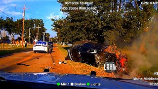 Perp In Stolen Hellcat Gets Ejected at 160mph  High Speed Pursuit [upl. by Eidna]