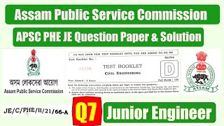 APSC PHE JE Previous Year Question Papers with Solutions [upl. by Gregoire]