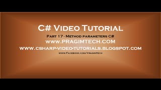 Part 17  C Tutorial  Method parametersavi [upl. by Eelarak]