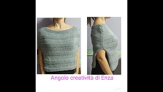 Mantellina facilissima ai ferri🧶🧵✂ Tutorial passo passo [upl. by Tine307]