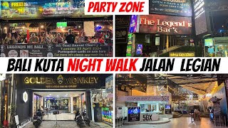 Bali Kuta Night Street Walk Tour Jalan Legian Kuta Nightlife 2024 [upl. by Neih696]