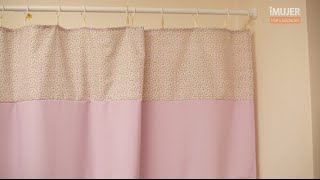 Cómo hacer cortinas para baño con telas de colores [upl. by Matrona289]